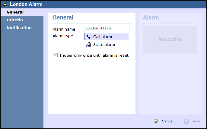 Configure Alarm properties