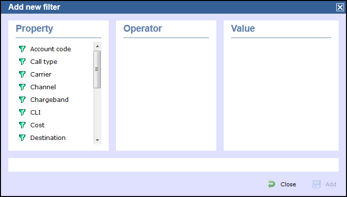 Alarm criteria filter
