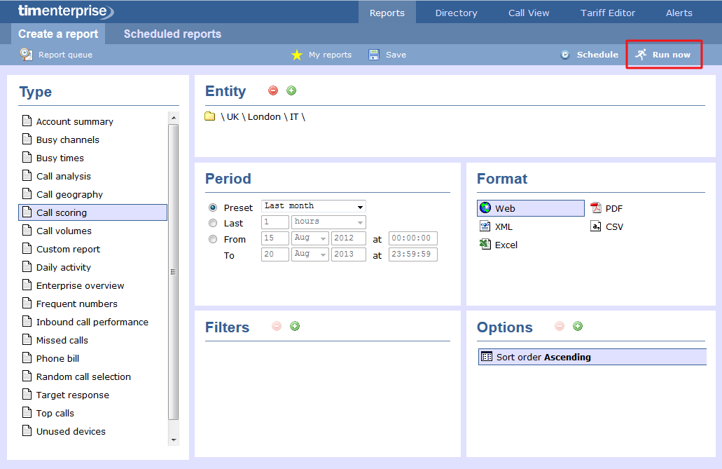 Call Scoring - Creating