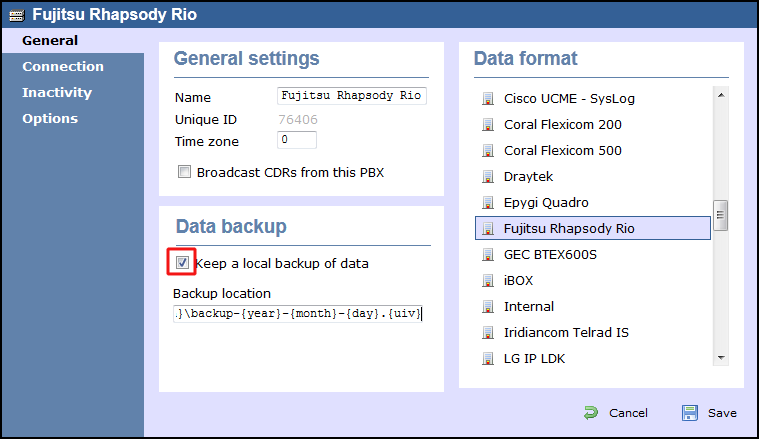 TIM Enterprise PBX General Properties