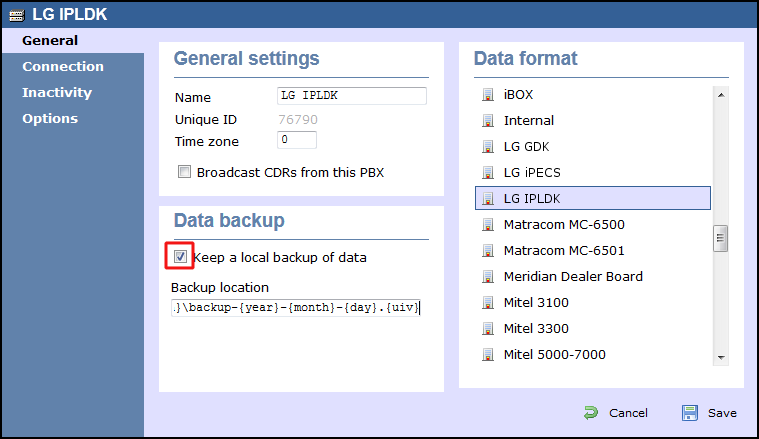 TIM Enterprise PBX General Properties