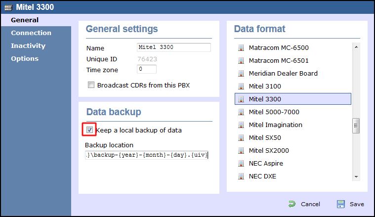 TIM Enterprise PBX General Properties