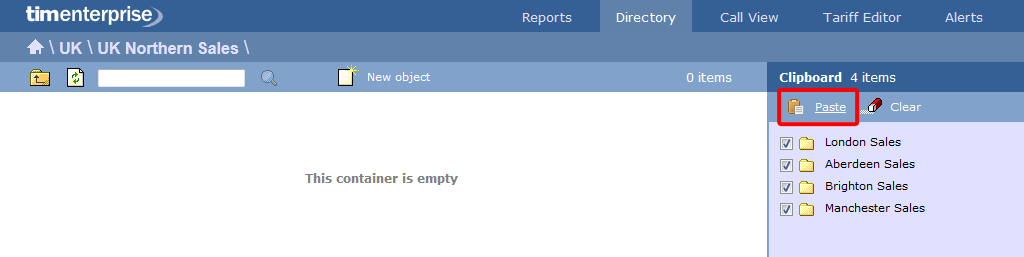 Reporting Collection container empty