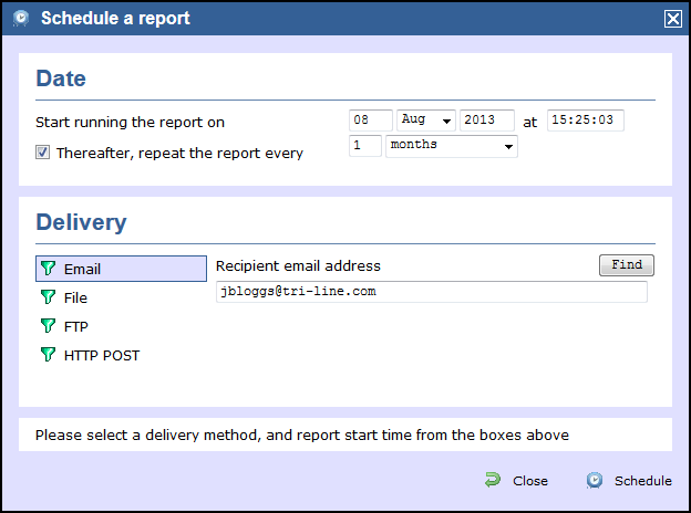 Scheduling parameters